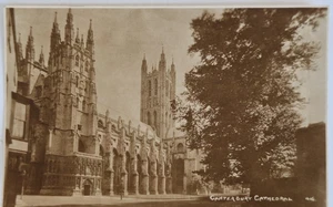 Canterbury Cathedral RPPC Sepia Postcard West & Son Whitstable 1904 1d Stamp Use - Picture 1 of 4