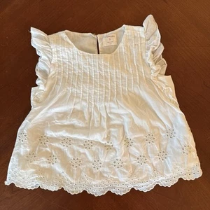 Crewcuts AU861 White Eyelet Top Girls XS (4-5) - Picture 1 of 5