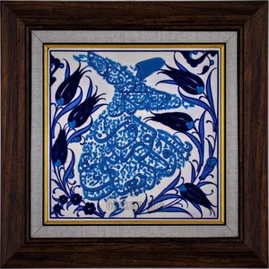 Azulejo islámico turco de 8""x 8", decoración de pared de azulejos islámicos, patrón otomano hecho a mano - Imagen 1 de 5