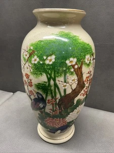 Jarrón antiguo Kuntani Ware 11” porcelana maceta 1800 estilo raro encabezado - Imagen 1 de 11