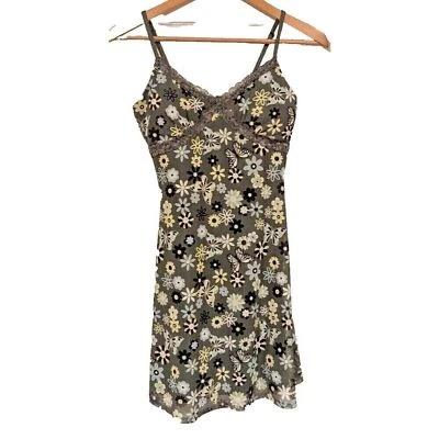 No Boundaries mesh lace Dress Juniors Sz 3/5 Fairy Bohemian Olive Green - Image 1 of 4