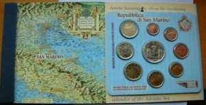 San Marino 2005 Official Mint Set of 9 Coins,With Silver Coin - Picture 1 of 4