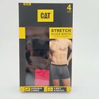 Caterpillar Cat 4 Pair Mens Boxer Brief Underwear Polyester Blend Stretch Medium