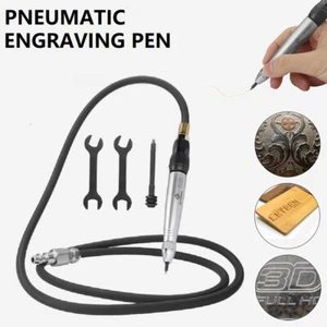 Pneumatic Air Scribe Engraving Pen Pencil Type Lettering Carving Tool Kit - Picture 1 of 9