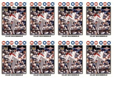 (8) 2008 Topps National Baseball Card Day #6 Clay Buchholz Red Sox Card Lot - Image 1 of 2