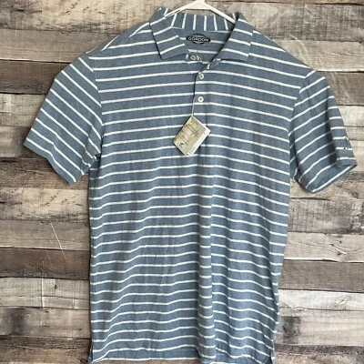 Gordon of New Orleans Golf Polo Shirt Mens Large Blue Striped Modern Casual NEW - Image 1 of 4