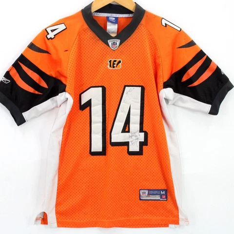 Vintage NFL Jersey Youth Kids Short Sleeve Cincinnati Bengals Autographed M Cover