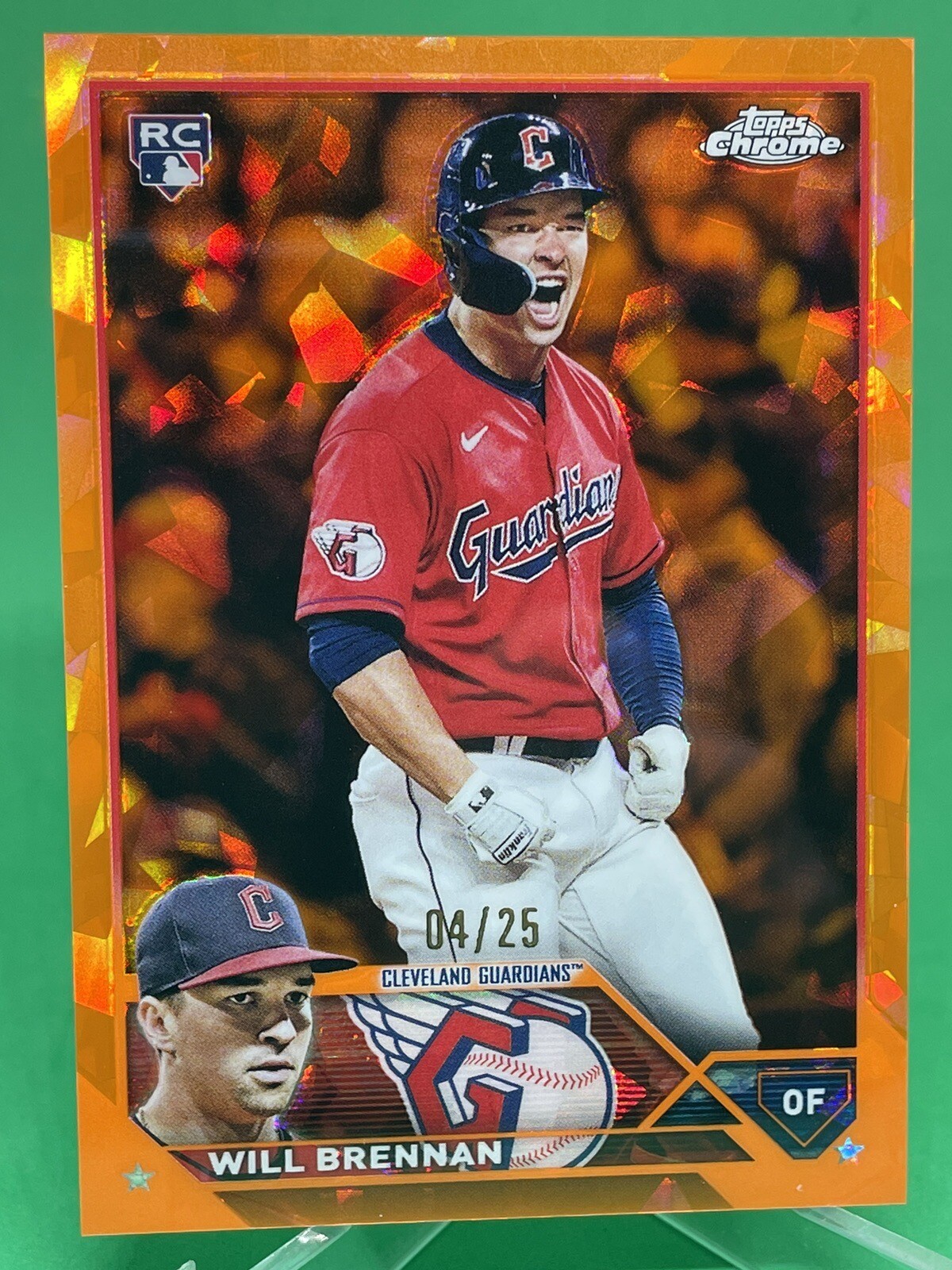 Will Brennan 2023 Topps Chrome Sapphire Orange Refractor RC /25 Guardians