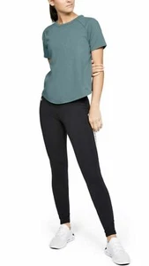 Camisa de correr Under Armour Top para mujer mediana UA Terry Thunder azul verde raglán - Imagen 1 de 12