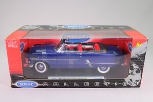 LE106 WELLY 12525W Voiture 1/18 1:18 Ford Crestline Sunliner cabriolet 1953 bleu