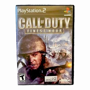 Playstation 2 PS2 Call Of Duty Finest Hour Black Label Video Game - CIB - Picture 1 of 3