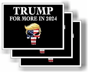 3er Pack Eco Trump Punisher mehr in 2024 Stoßfängermagnet 4 x 3 Zoll - Bild 1 von 6