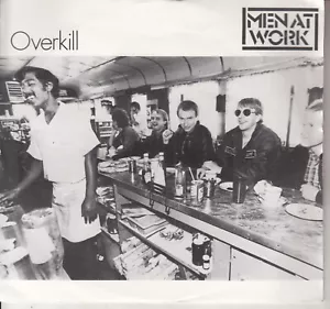 MEN AT WORK Overkill AUS PICTURE SLEEVE 7" 45 rpm record + juke box title strip - Picture 1 of 4