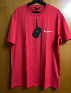 Men’s Balmain T Shirt Red Tg.XXL - Picture 1 of 9