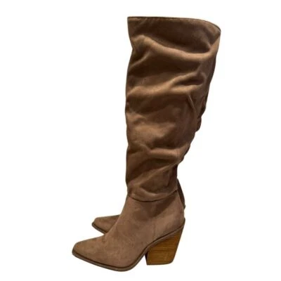 Botas hasta la rodilla Charles David para mujer color tostado alambre holgado tacón apilado talla 6,5 M Foto 1 de 4