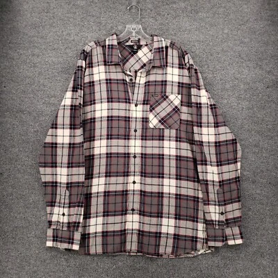 NEW Volcom Button Up Shirt Mens 2XL Gray Caden Plaid Modern Fit Flannel Collared - Image 1 of 4
