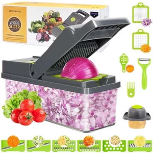 14 in 1 Gemüsehacker & Profi Zwiebelzerkleinerer - Multifunktionaler Lebensmittelzerkleinerer - Bild 1 von 5