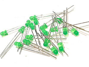 LED 3mm Green 4-19V Diffuse Casing,No Dropping Resistor Necessary 100 Piece