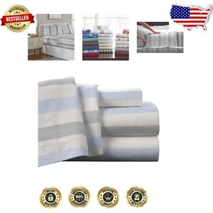 Elegant California King Deep Pocket Flannel Sheet Set with Oversized Flat Sheet - Picture 1 of 11
