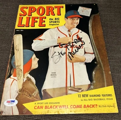 1949 The Man Stan Musial Signed Auto Sport Life Cardinals Magazine PSA/DNA - Image 1 of 4
