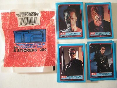 TERMINATOR  2 (T2) FULL SET OF 44 STICKER CARDS (1991 TOPPS) - Image 1 of 2