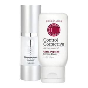 CONTROL CORRECTIVE C Defense Serum and Ultra Peptide Cream Mask, Anti-Aging Faci - Picture 1 of 12