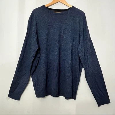 Apt 9 Sweater Merino Wool Blend Crew Neck NWT Navy Blue Speck Men's XXL - Image 1 of 4