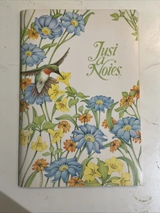 Vintage Stazionario Just A Note Set Pieghevole Carta Colibrì Fiori Corrente - Foto 1 di 4