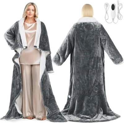 Электрическое носимое одеяло с подогревом с карманом для ног, одеяло с подогревом носимое - Изображение 1 из 4