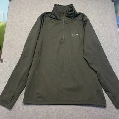 Cabela’s Men’s Pullover Size L Black Heavyweight 1/4 Zip Thermal Fleece Long - Image 1 of 4