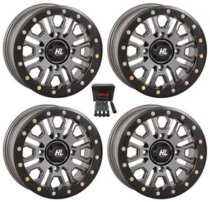 High Lifter by STI HL23 Beadlock 14" Wheels Gunmetal Sportsman 550 850 1000 - Picture 1 of 3