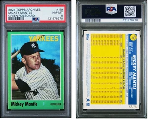 2024 TOPPS ARCHIVES 119 MICKEY MANTLE GREEN FOILBOARD YANKEES /99 PSA 8 - Picture 1 of 1
