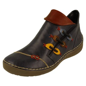 Ladies Rieker '72581' Synthetic Casual Zip Ankle Boots - Picture 1 of 18