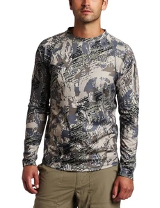 Sitka Core Crew Midweight Long Sleeve Zip Pocket Moisture Wicking Camo Men's L - Picture 1 of 7