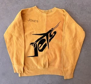 Vintage Jets Sweater Size 24 X 25.5 Yellow 60s Sweat Sweatshirt NY New York - Picture 1 of 20