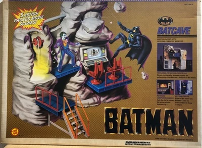 Batman 1989 Movie Batcave Playset Toybiz Keaton Nicholson Joker Contents Sealed - Image 1 of 4