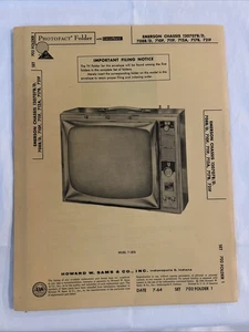 Vintage Sams Photofact Schematic 7-1964 EMERSON CHASSIS 120707B/D708B/ D, 710F, - Picture 1 of 4