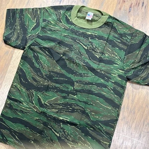 Vintage US Military Shirt Mens M Tiger Stripe Camo Jungle Warfare Cotton Militia - Picture 1 of 9