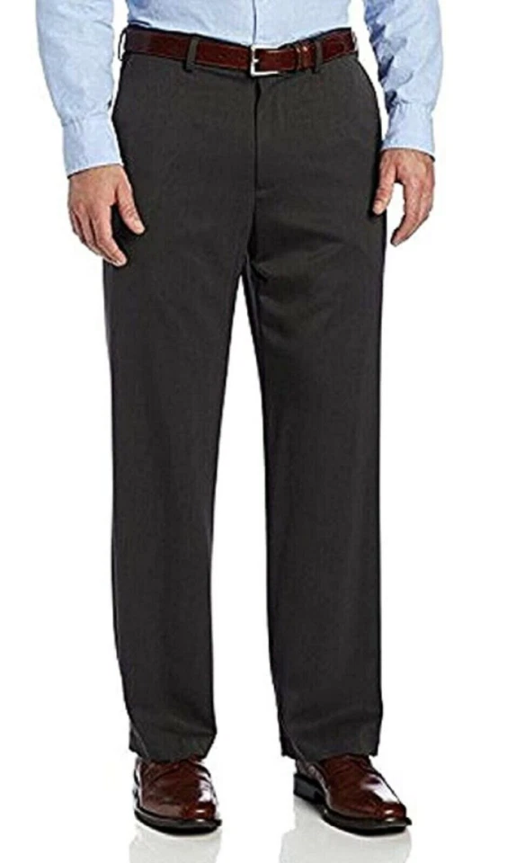 IZOD Mens Performance Stretch Straight Dress Pants(Charcoal 36WX29L)GENTLY