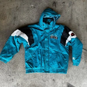 Vintage 90s Starter San Jose Sharks Puffer Jacket Men’s XL Zipper Problem - Picture 1 of 9