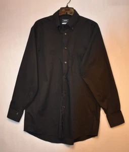 Izod Men's Button Down Shirt Regular Fit Long Sleeve Black Size M - Picture 1 of 10