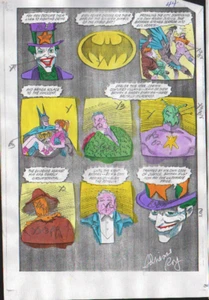BATMAN ARKHAM SHADOW OF THE BAT JOKER PRODUCTION ART SIG ADRIENNE ROY COA PG 44 - Bild 1 von 4