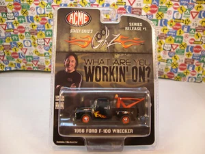 BLACK 1956 FORD F100 WRECKER GREENLIGHT 1:64 SCALE DIECAST METAL MODEL TRUCK - Picture 1 of 7