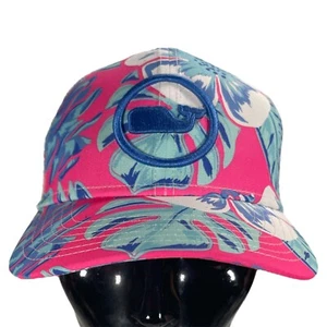 Vineyard Vines Cap Floral Pink/ Blue Tropical Logo Trucker Hat Snapback - Picture 1 of 6