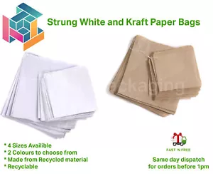 More details for paper bags strung brown &amp; white kraft food sandwich takeaway grocery bag