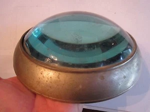 VINTAGE CHAMPION AUTOMOBILE LENSE HEADLIGHT - CURVED SOLID GLASS - 8 1/4" DIAM. - Picture 1 of 4