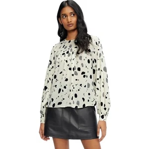 Blusa Babydoll Larga Ted Baker Mujer Talla 3 M-L Blanco Manchado Dannica Yugo - Imagen 1 de 11