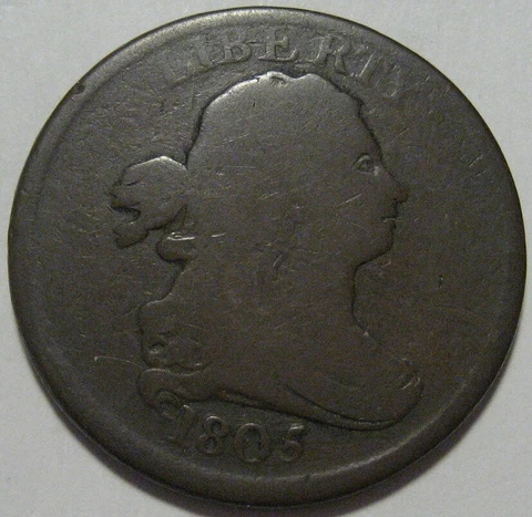 = 1805 VG Half Cent, Nice EYE Appeal, FREE Shipping Cover