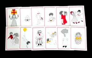 Fine Line Greeting Cards by Julie Corsover: Assorted Set of 12 - New - Picture 1 of 4