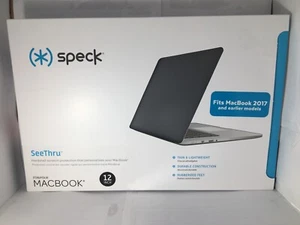 Speck SeeThru Case Apple MacBook 12” Textured Onyx Black Hard Shell Case NEW - Picture 1 of 7